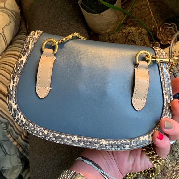 Authentic COACH 1941 turnlock refined calf/genuine snakeskin Flap crosb/Beltbag - Picture 7 of 16